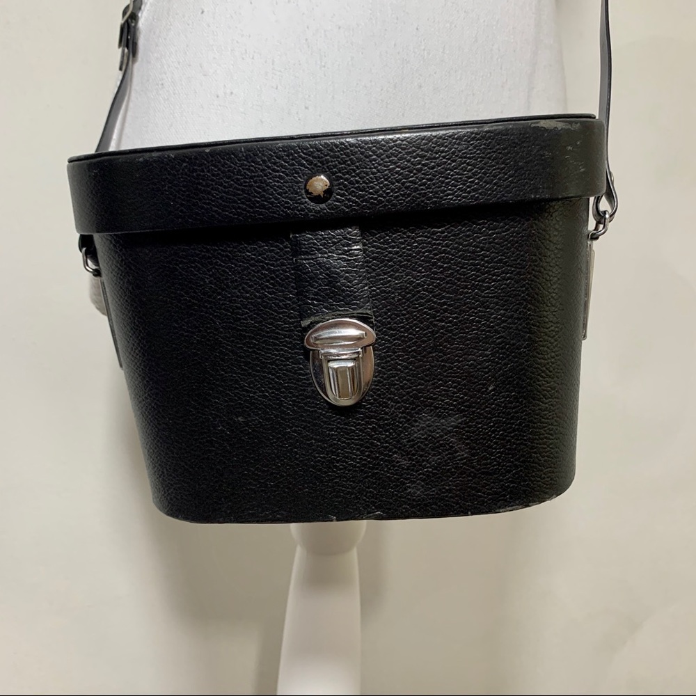 Vtg 70's Boho Chic Binocular Black Leather Case - Picture 2 of 14